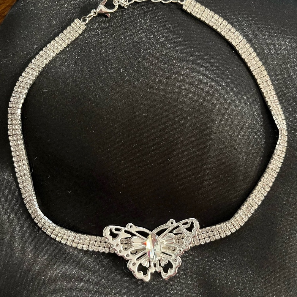 Y2K Butterfly Rhinestone Choker